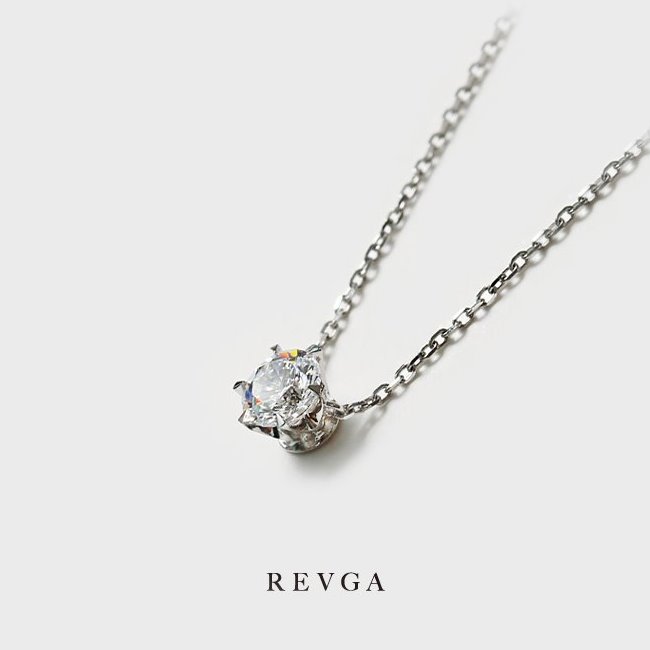 W에디션 3부 다이아몬드 목걸이 데일리 6프롱 디자인